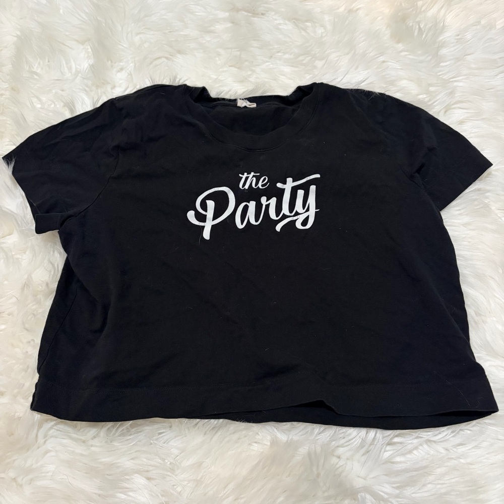 Wilfred Free black cropped “the party”‎ top size L